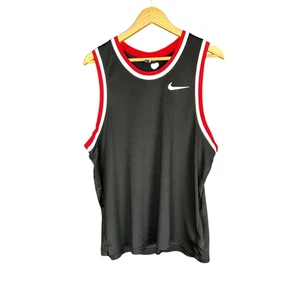 Herren Nike schwarz rot & weiß Ringer Basketball Trikot Tank Dri Fit - XL - Bild 1 von 6