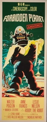 Pôster de reprodução "Forbidden Planet" 1956 Robby the Robot Insert 14" X 36" - Imagem 1 de 4