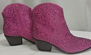 Botas Corkys Hey Girl Brillantes 8 Fucsia Estrás Vaquera Occidental Nuevas con Etiquetas - Imagen 1 de 13