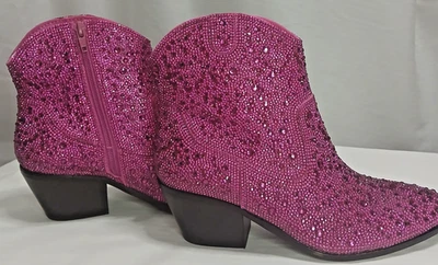 Botas Corkys Hey Girl Brillantes 8 Fucsia Estrás Vaquera Occidental Nuevas con Etiquetas Foto 1 de 4