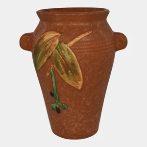 Weller Cornish 1933 Vintage Art Deco Pottery Brown Handled Ceramic Vase - Picture 1 of 6