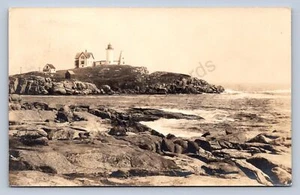 K8/ York Maine RPPC Postcard c1910s Nubble Lighthouse Cape Neddick 184 - Picture 1 of 4