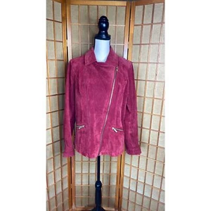 DENNIS BASSO Jacket Coat Suede Leather Motorcycle (Moto) Jacket Coat - Picture 1 of 20