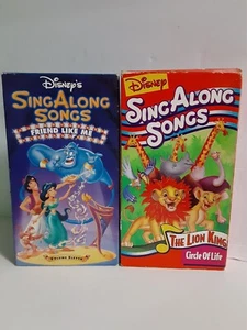 Vintage Disney Sing Along Songs VHS Tape Lot Friend Like Me and Circle of Life - Picture 1 of 12