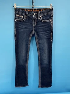 Rock Revival Jeans 27 Yui Straight Measure 31x29 Embroidered Thick Stitch Y2K - Picture 1 of 16