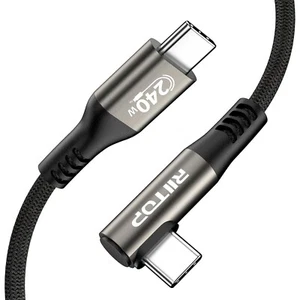 240W USB C to C Charging Cable 6.6ft [90 Degree], For iPhone 15/iPad Pro/Air - Zdjęcie 1 z 7