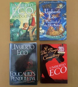 Lot of 4 Books Umberto Eco Island Foucault's Pendulum Baudolino Prague Cemetery - Picture 1 of 13