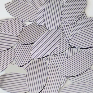 Sequin Navette Leaf 1.5" Purple Silver Pinstripe Metallic Couture Paillettes - Picture 1 of 2