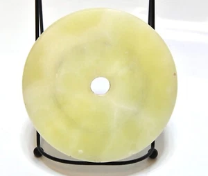 VINTAGE ROUND QUARTZ ONYX BASE PART FOR LAMP - Picture 1 of 6