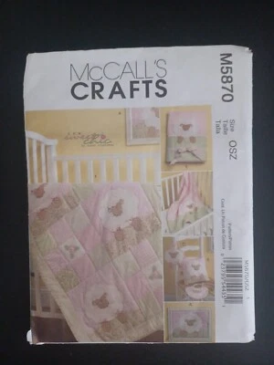 McCall's Crafts M5870  Pattern, Lamb, Quilt, Bib Picture Blanket Pillow-Baby - Image 1 of 2