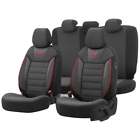 Premium Car Seat Covers TORO, Black Red For Fiat DOBLO Cargo 2010-2014