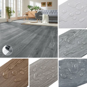 1-5m² Floor Planks Tiles Self Adhesive Wood Effect Vinyl Flooring Kitchen Decor - Picture 1 of 24