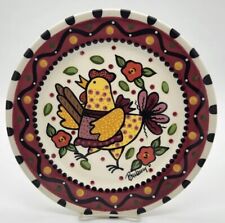 Chris Kennedy Bubany Signed Hand Painted Tucson Hen Chicken Plate Platter 12" 