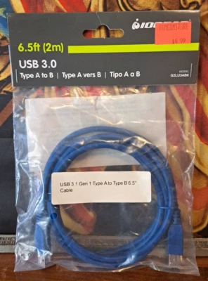 ioGear Premium 6ft USB 3.1 Gen 1 5Gbps Type A Male to B Male Cable for Printer - Image 1 of 4