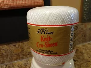 J&P Cappotti Maglia-Cro-Sheen Filo Cotone Mercerizzato 325 iarde. 0001 bianco taglia: 10 USA - Foto 1 di 10