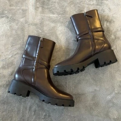 Sarto Franco Sarto Emerson Suela Botines Cuero Marrón 9.5 Para Mujer Grueso Foto 1 de 4