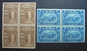 West Indies 1942 Scott #373-374 MNH OG Blocks - Scott 2010 Catalogue $16.00! - Picture 1 of 2