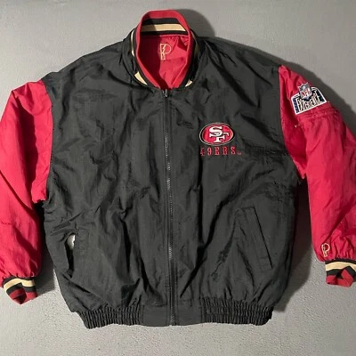 Authentic Vintage 49ers Red/Black Pro Player Reversible Parka No Hood Read Desc - Image 1 of 4