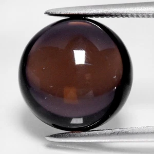 💎 5.74ct 10.5x7.5mm Round Cabochon Natural Smoky Quartz - Africa Gemstone - Picture 1 of 4