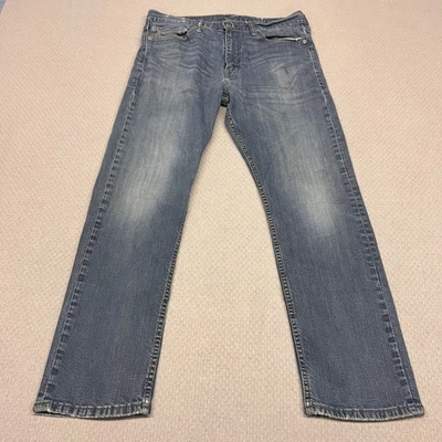 Jeans Levis 513 Para Hombres 34x30 Azul Denim Calce Ajustado Vaquero Occidental Clásico Informal Foto 1 de 4