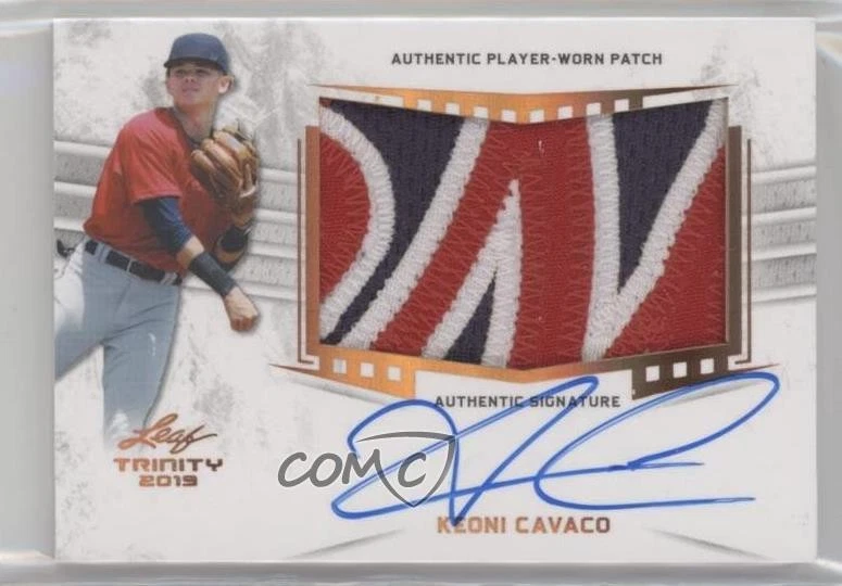 2019 Leaf Trinity Patch Auto Keoni Cavaco #PA-KC1 Patch Auto - Image 1 of 2