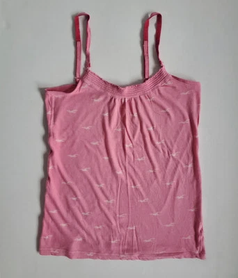 Hollister Juniors Large Pink w Logo Seagull Print Cami Tank Adj Straps Y2K  - Image 1 of 4