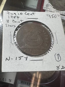 1787 Fugio Cent - Colonial Copper Coin Eight Point - Picture 1 of 5