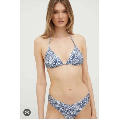Conjunto de biquíni Abercrombie Fitch estampa de folha tropical parte superior atrevida tamanho G - Imagem 1 de 4