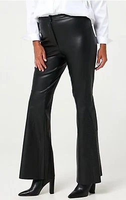 Pantalones Peace Love World Negros Regulares Imitación Cuero 4 Nuevos Moda Hip Boho Foto 1 de 4