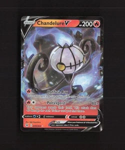 Tarjeta holográfica Pokémon Chandelure V 039/264 Fusion Strike ultra rara casi nueva - Imagen 1 de 10