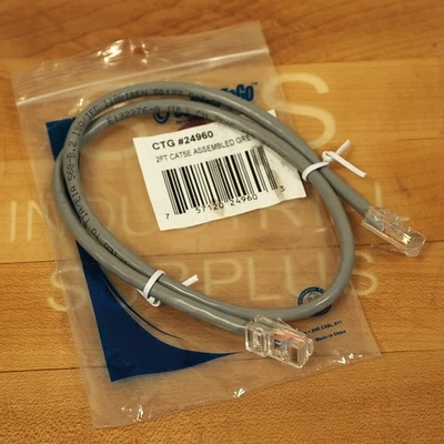 Cables To Go 24960 Ethernet Cable, 2 Foot rey Utp Patch Cable - NEW - Image 1 of 4