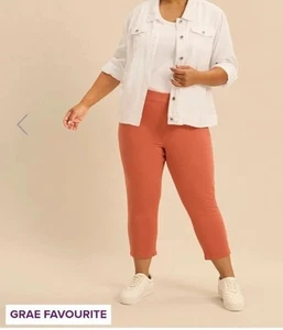 Suzanne Grae Ladies Jegging Plus Size 3XL Rust Cotton Blend Crop Stretch Pocket - Picture 1 of 18