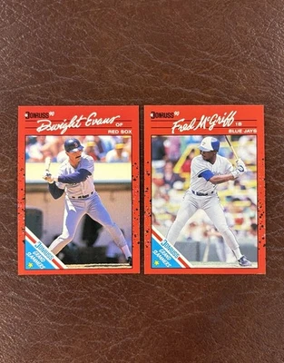 Бейсбольные карточки Donruss Leaf 1990 г. Grand Slam. Лот из 2 карт. # 5 Evans. # 9 McGriff - Изображение 1 из 2
