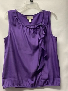 Blusa Pullover Ann Taylor Loft Nueva M Púrpura Sin Mangas Top Cintura Elástica Carrera - Imagen 1 de 5