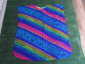 Vintage Womens OSFA Greenecastle Hawaiian Print Mumu Caftan Dress Coverup MuuMuu - Picture 1 of 6