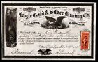 1867 Hartford Ct -   Eagle gold & Silver Mining Co  EX RARE Stock Certificate