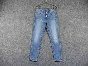 Pantalones de mezclilla 7 For All Mankind para mujer 29 azules ajustados tiro alto tobillo desteñido elástico 28x29 - Imagen 1 de 17