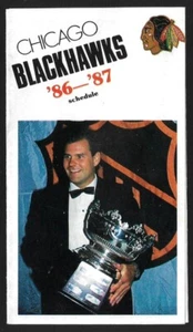 ¡RARO 1986-87 Chicago Blackhawks NHL horario de hockey!¡!! Coca-Cola - Imagen 1 de 2