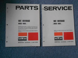 HOT BEVERAGE HBDC PARTS AND SERVICE MANUAL SET MOYER DIEBEL MDM VENDERS ORIG - Picture 1 of 9