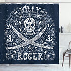 Rideau de douche crâne pirates imprimé drapeau Jolly Roger pour salle de bain