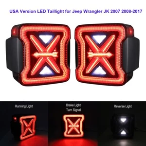 L&R LED Tail Lights Brake Turn Signal Lamp for Jeep Wrangler JK 2007 2008-2017 - Picture 1 of 12