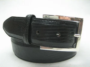Hebilla Granada Plata Esterlina 925 46 gramos con Cinturón Genuino Lagarto-1,5"" EE. UU. - Imagen 1 de 10