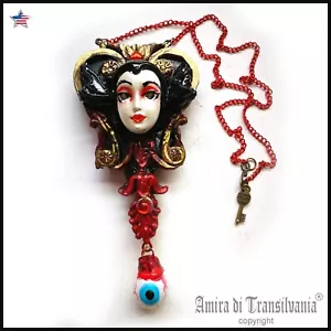 Jewellery Necklace Luxury Pendant Art Deco Snow White Witch Jewelry Chain Eye - Picture 1 of 24
