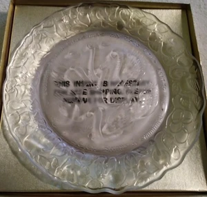VTG 12 Days Of Christmas 7 Swans A Swimming Glass Plate Imperial Lenox W/ Box - Picture 1 of 3