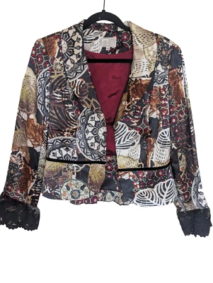 Alberto Makali Silk Jacket Women 12 Flare Sleeves Whimsigoth Fairy Y2k Festival - Image 1 of 4
