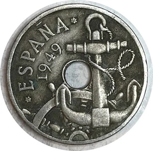 Spain 1949(1951) • 50 centimos • KM# 777 anchor • VF (CB-8823) Espagne - Picture 1 of 2
