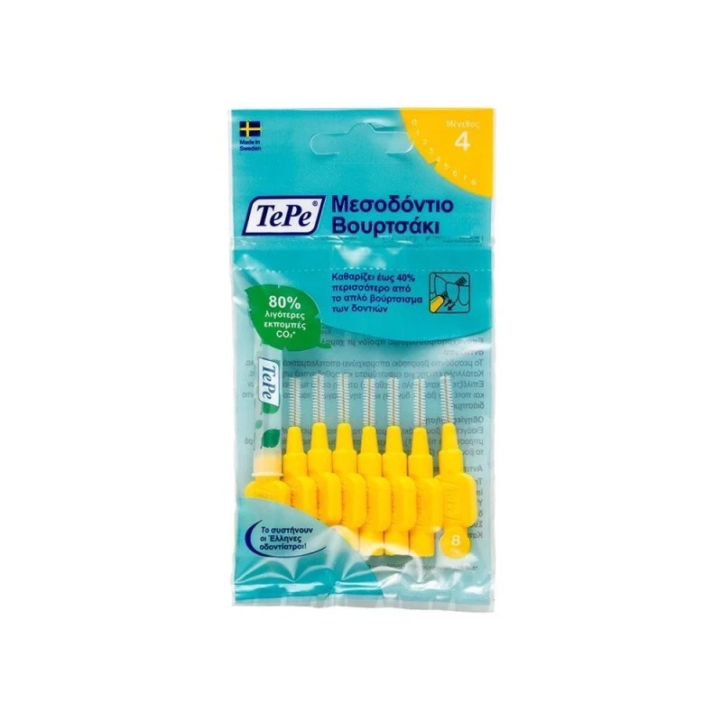 TEPE Interdental Brushes YELLOW No. 4 8 pieces.