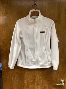 Women "Columbia" white zip up jacket. Size Small. P.O. - Picture 1 of 3