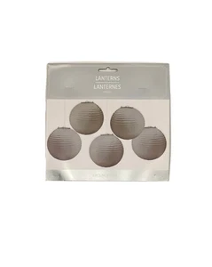 Paper Lanterns Party Decoration Set 5 pcs Silver-Multi Shade - Picture 1 of 2