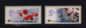 ZYPERN 2008 FRAMA AUTOMATEN ETIKETTEN BLUMEN SET MIT 0,00 WERTEN CODE 005 - Bild 1 von 1
